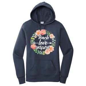 Teach Love Inspire Flower Wreath Women's Pullover Hoodie