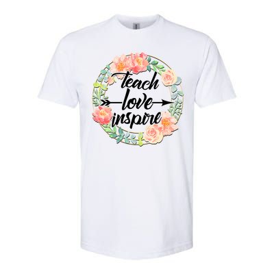 Teach Love Inspire Flower Wreath Softstyle CVC T-Shirt