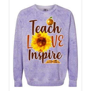 Teach Love Inspire Golden Sunflower Colorblast Crewneck Sweatshirt