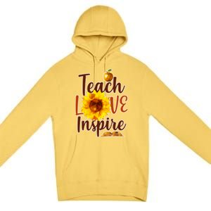 Teach Love Inspire Golden Sunflower Premium Pullover Hoodie