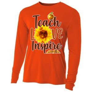 Teach Love Inspire Golden Sunflower Cooling Performance Long Sleeve Crew