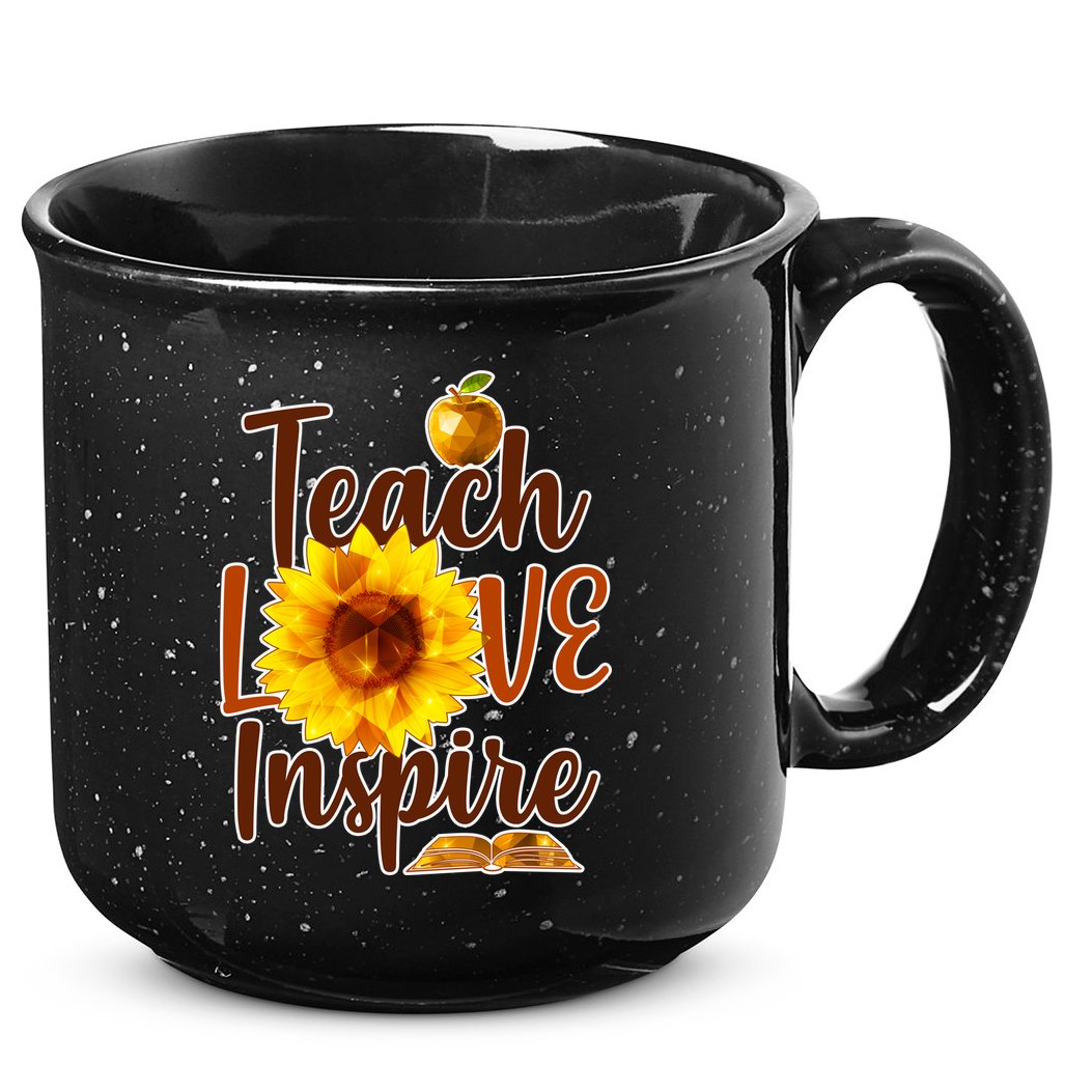 Teach Love Inspire Golden Sunflower 15oz Campfire Ceramic Mug