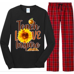 Teach Love Inspire Golden Sunflower Long Sleeve Pajama Set