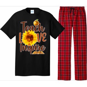 Teach Love Inspire Golden Sunflower Pajama Set