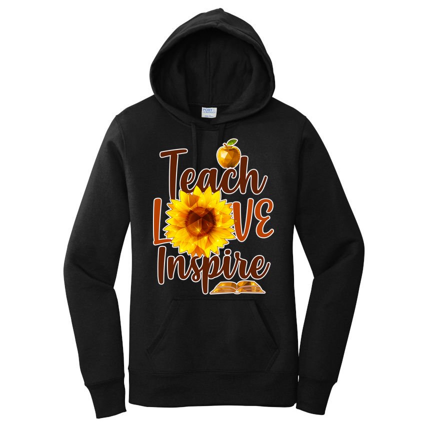 Teach Love Inspire Golden Sunflower Women's Pullover Hoodie