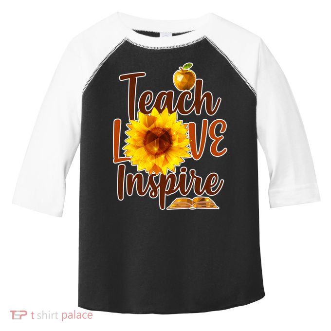 Teach Love Inspire Golden Sunflower Toddler Fine Jersey T-Shirt