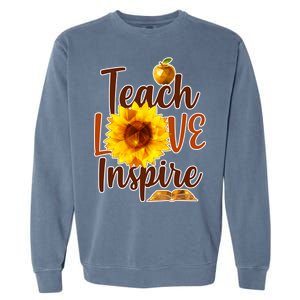 Teach Love Inspire Golden Sunflower Garment-Dyed Sweatshirt