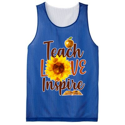 Teach Love Inspire Golden Sunflower Mesh Reversible Basketball Jersey Tank