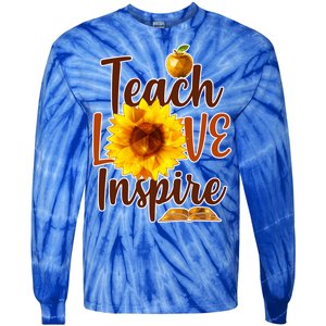 Teach Love Inspire Golden Sunflower Tie-Dye Long Sleeve Shirt