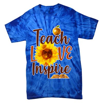Teach Love Inspire Golden Sunflower Tie-Dye T-Shirt