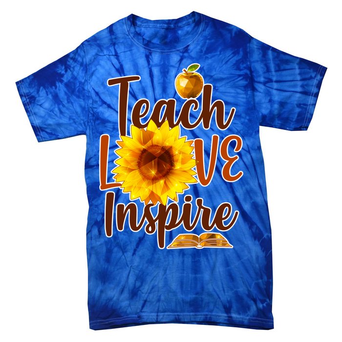 Teach Love Inspire Golden Sunflower Tie-Dye T-Shirt