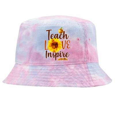 Teach Love Inspire Golden Sunflower Tie-Dyed Bucket Hat