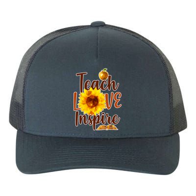 Teach Love Inspire Golden Sunflower Yupoong Adult 5-Panel Trucker Hat