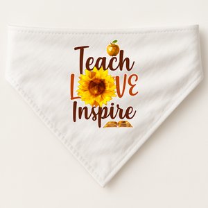 Teach Love Inspire Golden Sunflower USA-Made Doggie Bandana