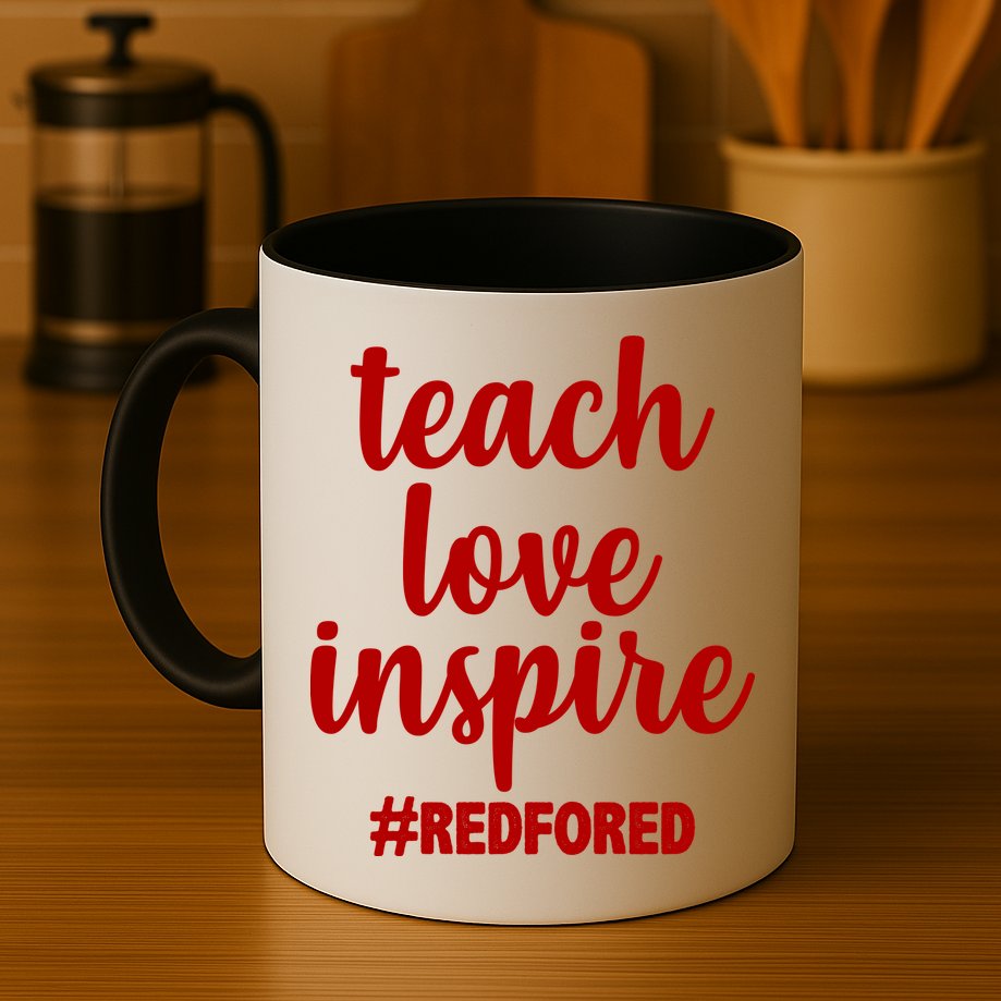 Teach Love Inspire Red For Ed Mug