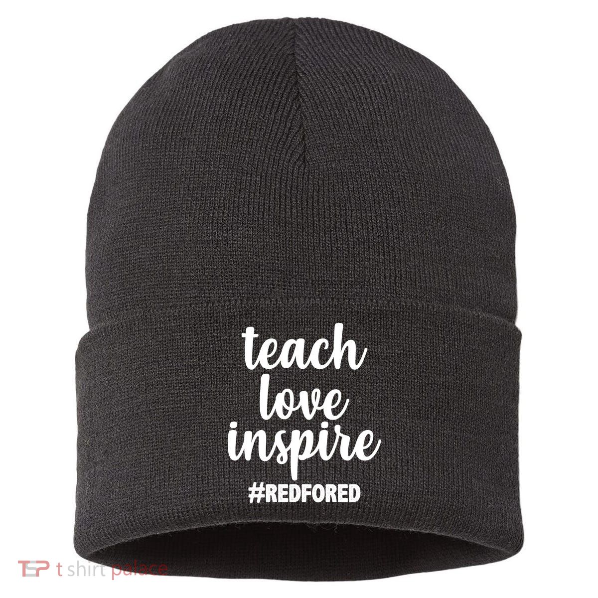 Teach Love Inspire Red For Ed Sustainable Knit Beanie