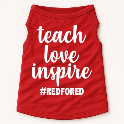 Teach Love Inspire Red For Ed Doggie Tank