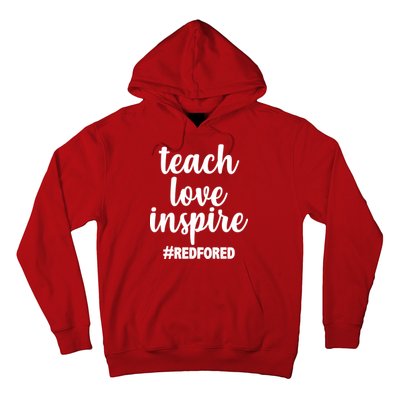 Teach Love Inspire Red For Ed Hoodie