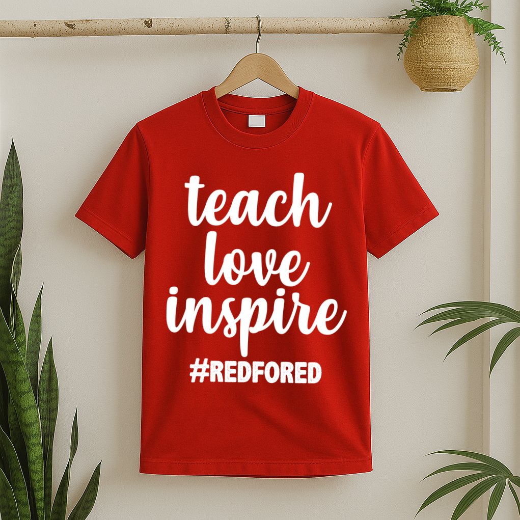 Teach Love Inspire Red For Ed T-Shirt