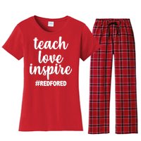 Teach Love Inspire Red For Ed Women's Flannel Pajama Set