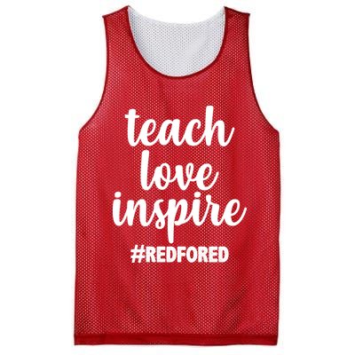 Teach Love Inspire Red For Ed Mesh Reversible Basketball Jersey Tank