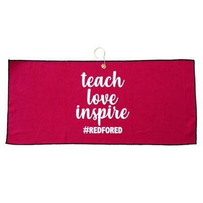 Teach Love Inspire Red For Ed Large Microfiber Waffle Golf Towel