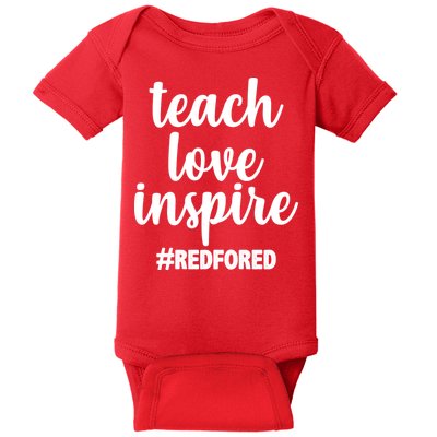 Teach Love Inspire Red For Ed Baby Bodysuit