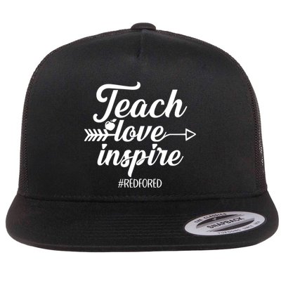 Teach Love Inspire Red For Ed1 Flatbill Hat