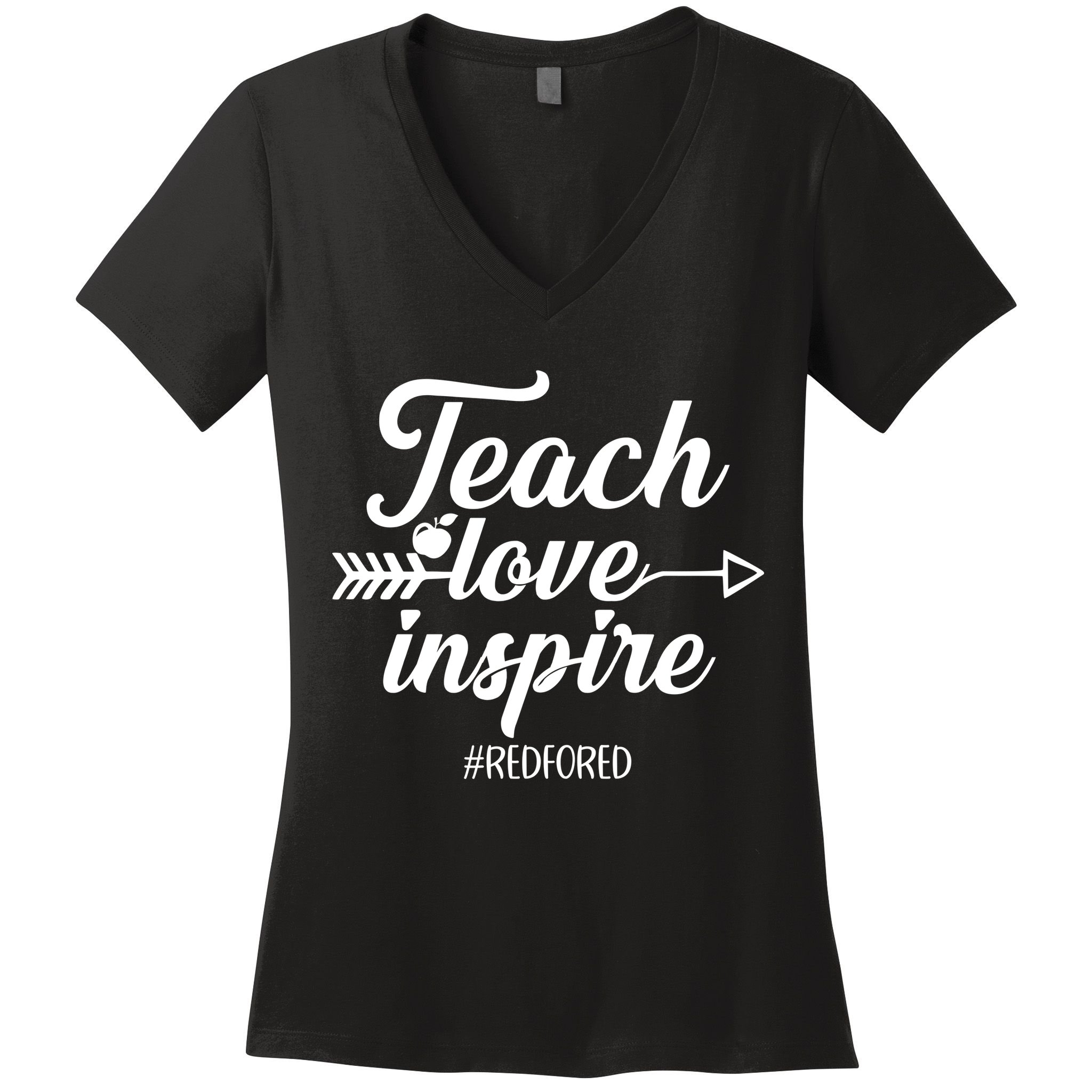 Teach Love Inspire Red For Ed1 Women's V-Neck T-Shirt