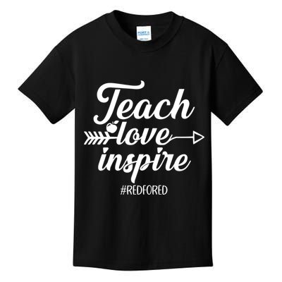 Teach Love Inspire Red For Ed1 Kids T-Shirt