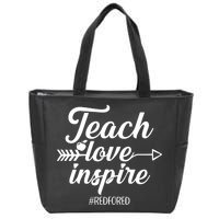 Teach Love Inspire Red For Ed1 Zip Tote Bag