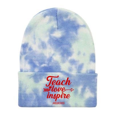 Teach Love Inspire Red For Ed1 Tie Dye 12in Knit Beanie