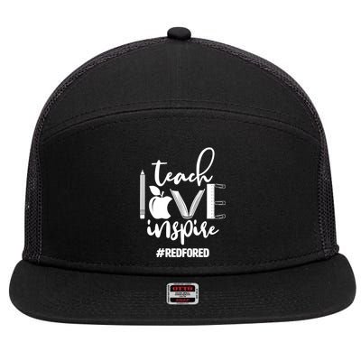 Teach Love Inspire #REDFORED 7 Panel Mesh Trucker Snapback Hat