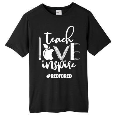 Teach Love Inspire #REDFORED Tall Fusion ChromaSoft Performance T-Shirt