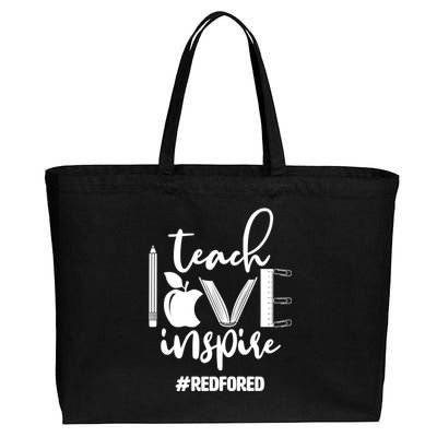 Teach Love Inspire #REDFORED Cotton Canvas Jumbo Tote