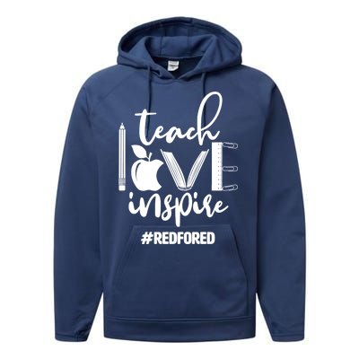 Teach Love Inspire #REDFORED Performance Fleece Hoodie