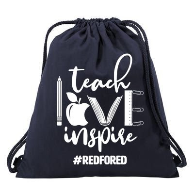 Teach Love Inspire #REDFORED Drawstring Bag