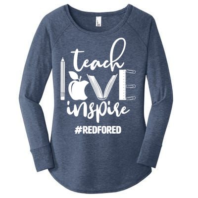 Teach Love Inspire #REDFORED Women's Perfect Tri Tunic Long Sleeve Shirt