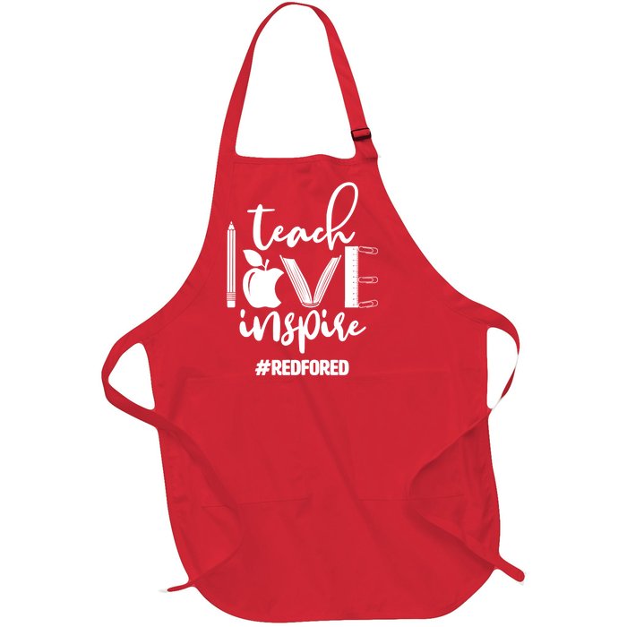 Teach Love Inspire #REDFORED Full-Length Apron With Pockets