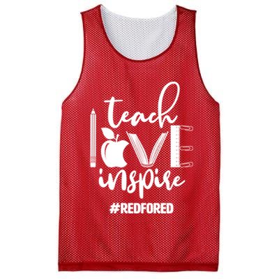 Teach Love Inspire #REDFORED Mesh Reversible Basketball Jersey Tank