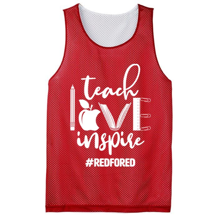 Teach Love Inspire #REDFORED Mesh Reversible Basketball Jersey Tank