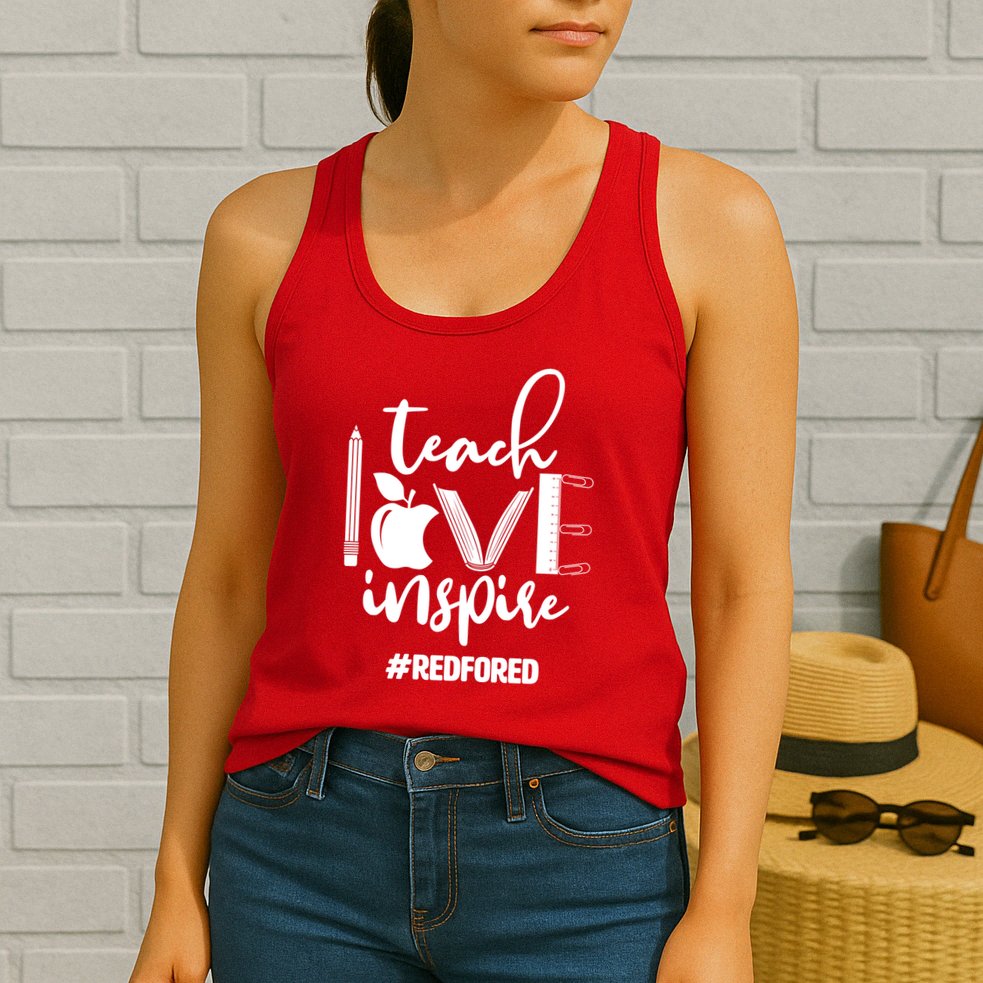 Teach Love Inspire #REDFORED Womens Tank Top