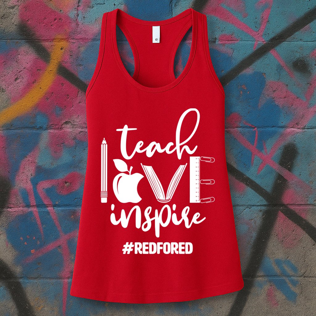 Teach Love Inspire #REDFORED Womens Tank Top