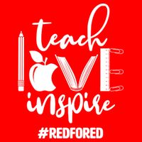 Teach Love Inspire #REDFORED Women's V-Neck T-Shirt