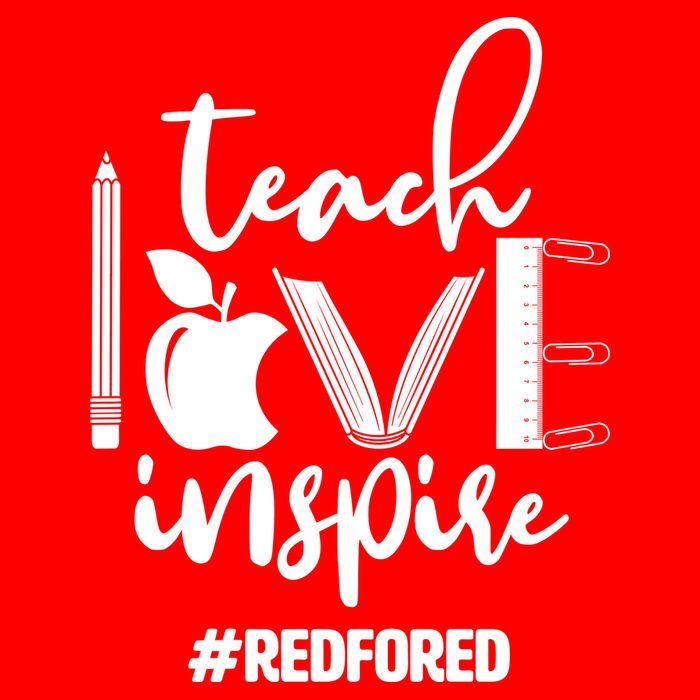 Teach Love Inspire #REDFORED Women's V-Neck T-Shirt