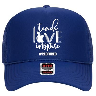 Teach Love Inspire #REDFORED High Crown Mesh Back Trucker Hat