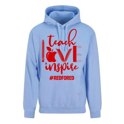 Teach Love Inspire #REDFORED Unisex Surf Hoodie