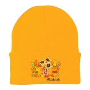 Teach Love Inspire Teacher Life Autumn season Knit Cap Winter Beanie