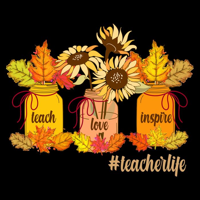 Teach Love Inspire Teacher Life Autumn season Doggie Tank