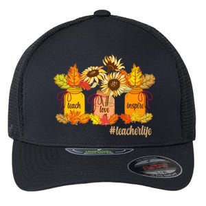 Teach Love Inspire Teacher Life Autumn season Flexfit Unipanel Trucker Cap